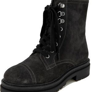 Suede Ankle boots Lace Up Side Zip